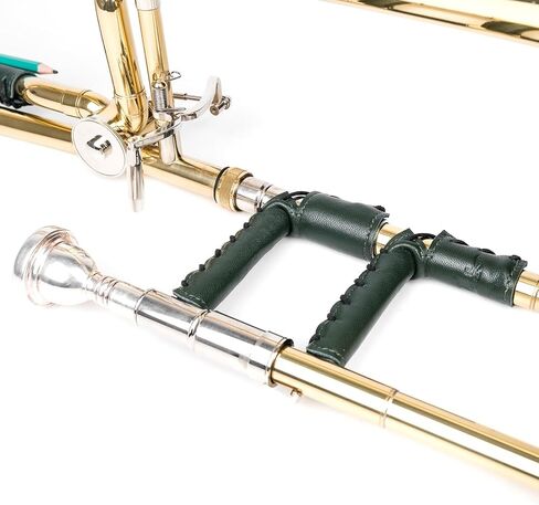 Trombone Hand Guard Slide Guard. Genuine leather protection. Trombone grip hand wrap. Moist, dirt, oil protection. Protective pad. Leather accessories & Protection (Green) in Kuwait