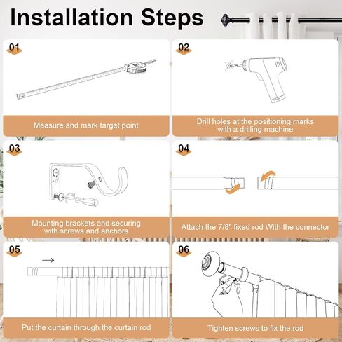 Gold Curtain Rods for Windows 48 to 84 Inch, Decorative Vintage Crystal 1'' Diameter Curtain Rod with Gold Foil Finials, Adjustable Heavy Duty Easy Install Drapery Pole Set for Farmhouse, Bedroom in Kuwait