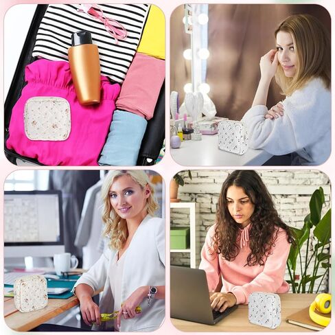 Sanitary Napkin Storage Bag, Portable First Period Pouch Kit with Compartments Soft Pads Tampon Holder Purse Small Tampons Menstrual Cup Packs Period Bags Gift(Lovely period bag) in Saudi Arabia