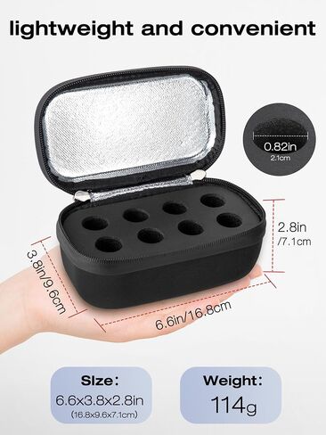 SUNMON Insulin Vial Case - 8-Slot Holder, Fits Standard 10ml U-100 Vials, Refrigerator Storage, Portable Insulation, Insulin Cooler Travel Case Organizer (Red) in Saudi Arabia