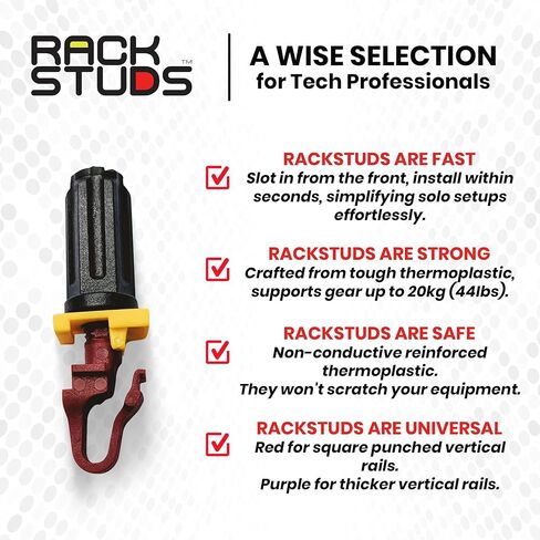 R20 Series II Rack Mount Screws - Server Rack Screws and Cage Nuts Replacement for Server Rack Rails 19" Square Punched Vertical Rail, Without Using Cage Nut Tool - Red 2.22mm/0.086 20 Pack in Saudi Arabia