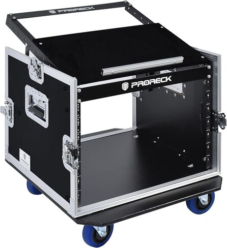 PRORECK 8U RACK/ROAD CASE مع TOP SLANT MIXER TOP ، وعجلات ، وعمق راعي 20 '، والخشب الرقائقي ، وحجم تثبيت 8U ، وأداء المرحلة الاحترافية. in Kuwait