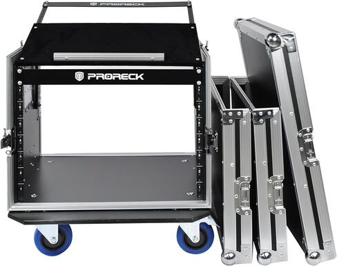 PRORECK 8U RACK/ROAD CASE مع TOP SLANT MIXER TOP ، وعجلات ، وعمق راعي 20 '، والخشب الرقائقي ، وحجم تثبيت 8U ، وأداء المرحلة الاحترافية. in Kuwait