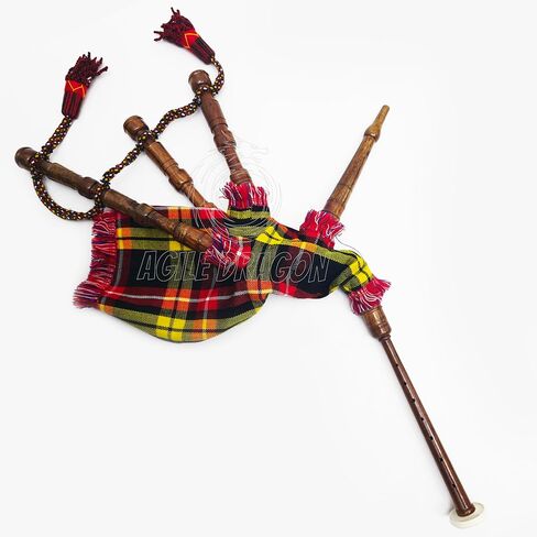 Dragon Kids Small Scottish Highland Bagpipes Junior Full Playable Set Various Tartans with 2 Reeds (Royal Stewart) in Kuwait