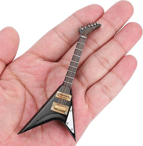 زخارف الغيتار مصغرة الحلي الخامس على شكل آلة موسيقية مصغرة نموذج الأسود 10 سم in Kuwait