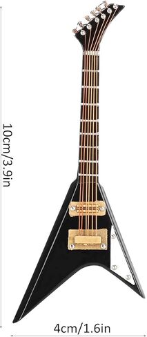 زخارف الغيتار مصغرة الحلي الخامس على شكل آلة موسيقية مصغرة نموذج الأسود 10 سم in Kuwait