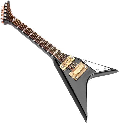 زخارف الغيتار مصغرة الحلي الخامس على شكل آلة موسيقية مصغرة نموذج الأسود 10 سم in Kuwait