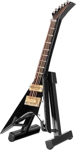 زخارف الغيتار مصغرة الحلي الخامس على شكل آلة موسيقية مصغرة نموذج الأسود 10 سم in Kuwait