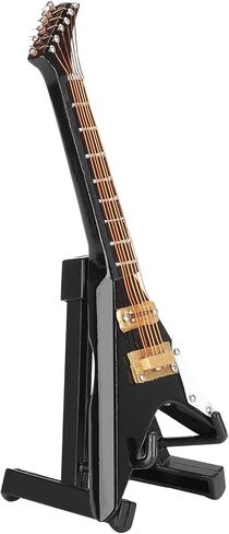 زخارف الغيتار مصغرة الحلي الخامس على شكل آلة موسيقية مصغرة نموذج الأسود 10 سم in Kuwait