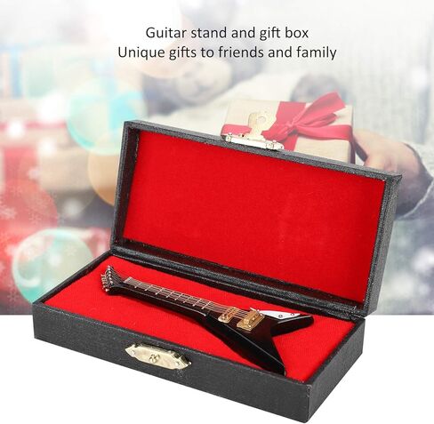 زخارف الغيتار مصغرة الحلي الخامس على شكل آلة موسيقية مصغرة نموذج الأسود 10 سم in Kuwait