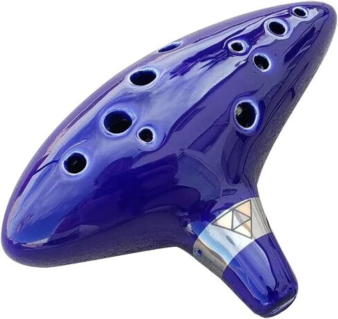 Legend of Zelda Ocarina of Time 12 Hole Alto Triforce Link Ocarina Zelda Cosplay Ceramic Exclusive Replica by AWEF (Dark Blue) in Saudi Arabia