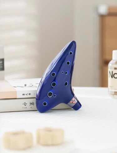 Legend of Zelda Ocarina of Time 12 Hole Alto Triforce Link Ocarina Zelda Cosplay Ceramic Exclusive Replica by AWEF (Dark Blue) in Saudi Arabia