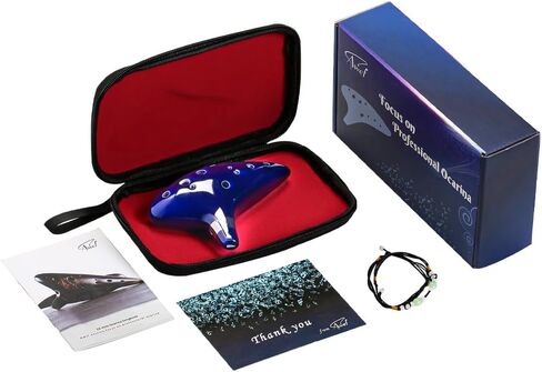 Legend of Zelda Ocarina of Time 12 Hole Alto Triforce Link Ocarina Zelda Cosplay Ceramic Exclusive Replica by AWEF (Dark Blue) in Saudi Arabia