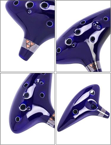 Legend of Zelda Ocarina of Time 12 Hole Alto Triforce Link Ocarina Zelda Cosplay Ceramic Exclusive Replica by AWEF (Dark Blue) in Saudi Arabia
