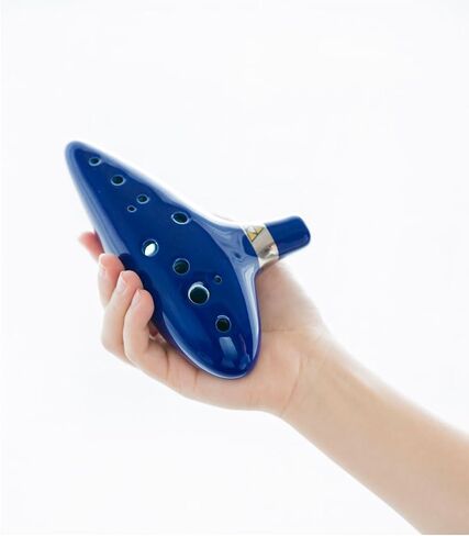 Legend of Zelda Ocarina of Time 12 Hole Alto Triforce Link Ocarina Zelda Cosplay Ceramic Exclusive Replica by AWEF (Dark Blue) in Saudi Arabia