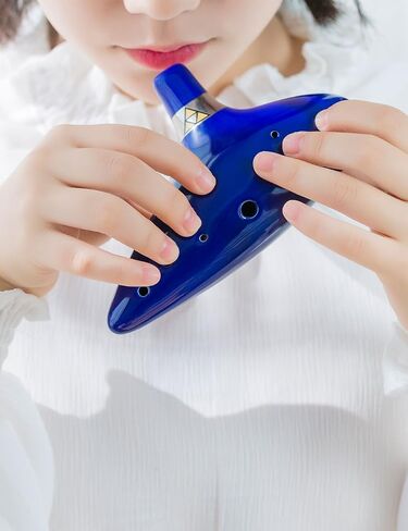 Legend of Zelda Ocarina of Time 12 Hole Alto Triforce Link Ocarina Zelda Cosplay Ceramic Exclusive Replica by AWEF (Dark Blue) in Saudi Arabia