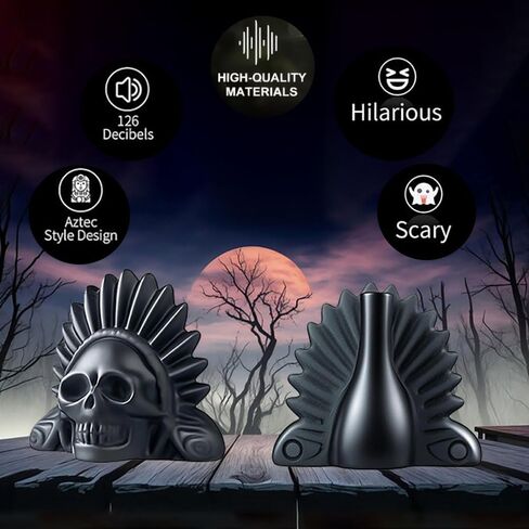 Aztec Death Whistle Aztec صافرة ، صراخ جمجمة أصيلة - صافرة رعب مخيف بصوت عالٍ للمزح ، عيد الهالوين ، البقاء ، والطقوس in Kuwait