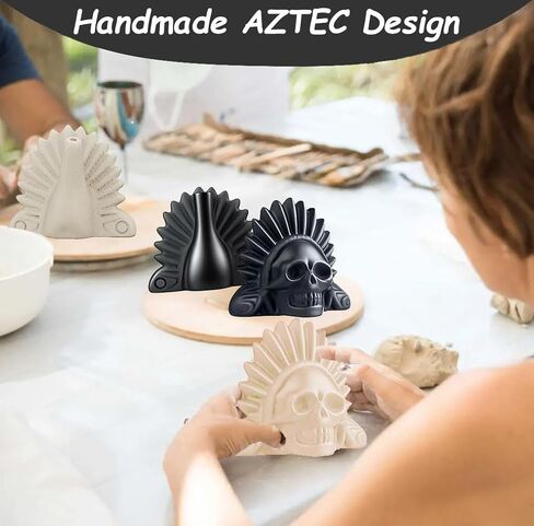 Aztec Death Whistle Aztec صافرة ، صراخ جمجمة أصيلة - صافرة رعب مخيف بصوت عالٍ للمزح ، عيد الهالوين ، البقاء ، والطقوس in Kuwait