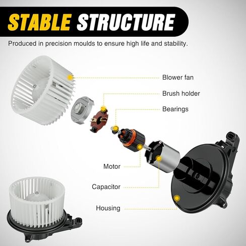 Nilight AC Heater Blower Motor with Fan for Dodge Ram 1500 2500 3500 2002 2003 2004 2005 2006 2007 2008, Jeep Grand Cherokee 2002-2004 - Replaces 700012, PM9198, 5012701AB, 5096255AA, 5096256AA in Kuwait