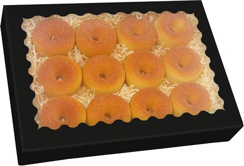 Qiqee Auto-Pop Up Black Cookie Box مع نافذة 16x10.5x2.5 بوصة 24PCS BAKERY PASTRY MACARON BAKERY in Kuwait