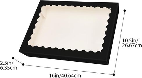 Qiqee Auto-Pop Up Black Cookie Box مع نافذة 16x10.5x2.5 بوصة 24PCS BAKERY PASTRY MACARON BAKERY in Kuwait