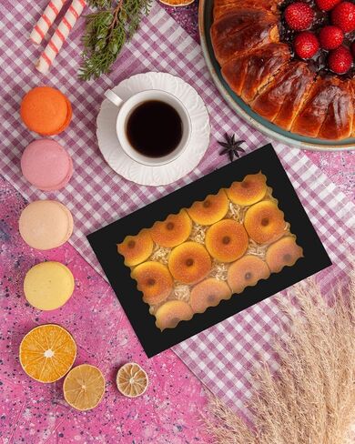 Qiqee Auto-Pop Up Black Cookie Box مع نافذة 16x10.5x2.5 بوصة 24PCS BAKERY PASTRY MACARON BAKERY in Kuwait