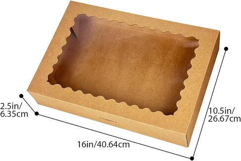 Qiqee Auto-Pop Up Black Cookie Box مع نافذة 16x10.5x2.5 بوصة 24PCS BAKERY PASTRY MACARON BAKERY in Kuwait