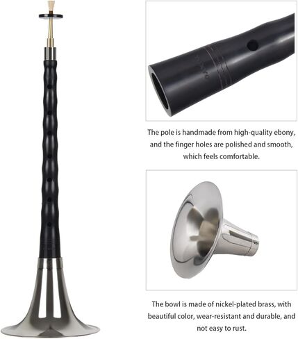 C Key - Ebony Suona Professional Suona Chinese Tradition Musical الآلة المناسبة للمبتدئين والمؤدين المحترفين مع مجموعة كاملة من الملحقات in Kuwait