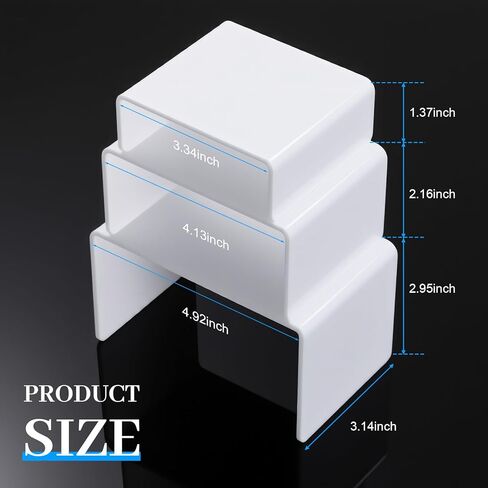 Chuangdi 2 Sets Acrylic Display Risers, Product Stand, Jewelry Display Riser Shelf Showcase Fixtures for Dessert Cupcake Candy Figure Treat Action Showcase(Rainbow Color,Small Set) in Kuwait