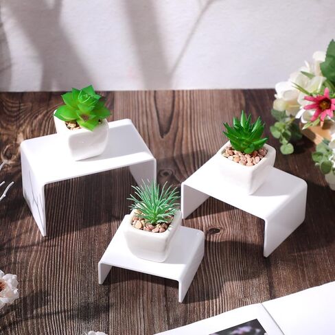 Chuangdi 2 Sets Acrylic Display Risers, Product Stand, Jewelry Display Riser Shelf Showcase Fixtures for Dessert Cupcake Candy Figure Treat Action Showcase(Rainbow Color,Small Set) in Kuwait