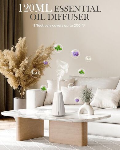 120ML Essential Oil Diffuser,Plastic USB-Power Aromatherapy Diffuser with 3 Timer Settings, Ultrasonic Quiet Operation, Sleep Helper & Dimmable Night Light for Large Room, Home, Office, Studio,Yoga in Saudi Arabia