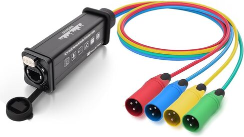 XLR Audio Over Ethernet Snake ， 4 قناة 3pin xlr ذكر إلى EtherCon متوافق مع RJ45 CAT5/CAT6 Ethernet لصوت المرحلة الحية ، الإضاءة ، الصوت ، تسجيل الصوت-1.64 فأت in Kuwait