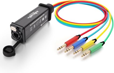 XLR Audio Over Ethernet Snake ， 4 قناة 3pin xlr ذكر إلى EtherCon متوافق مع RJ45 CAT5/CAT6 Ethernet لصوت المرحلة الحية ، الإضاءة ، الصوت ، تسجيل الصوت-1.64 فأت in Kuwait