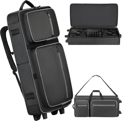 DJ Controller Case with Wheels Compatible with DDJ FLX10 / 1000 / 1000SRT / REV7 / REV5 / SC LIVE 4, Rolling DJ Bag Padded Backpack Soft with Multi-pocket for DJ Controller and Accessories in Saudi Arabia