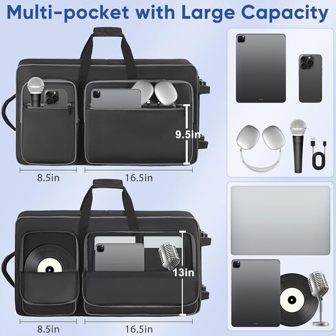 DJ Controller Case with Wheels Compatible with DDJ FLX10 / 1000 / 1000SRT / REV7 / REV5 / SC LIVE 4, Rolling DJ Bag Padded Backpack Soft with Multi-pocket for DJ Controller and Accessories in Saudi Arabia