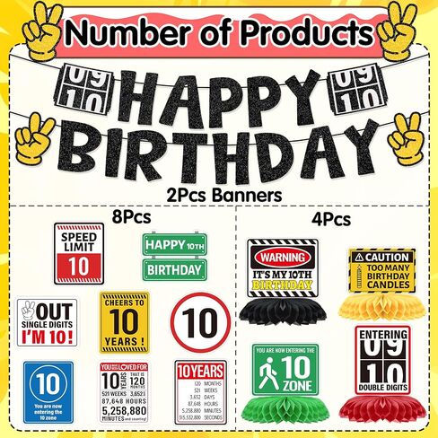 Driver License Birthday Party Decorations - Deorfuy 14PCS 16th Bday Party Banner with Hanging Swirls Decoration Boys Car Theme Honeycomb Centerpieces Decor for Boys in Kuwait