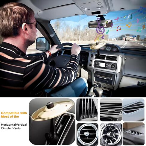 Cy Cymbal ، تنفيس الهواء الصنجي ، رمز السيارة Drum Air Vation ، Crash Dash Board Drum Symbol ، Mini Mini Crash Cymbal for Car Vent (Gold) in Kuwait