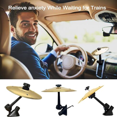 Cy Cymbal ، تنفيس الهواء الصنجي ، رمز السيارة Drum Air Vation ، Crash Dash Board Drum Symbol ، Mini Mini Crash Cymbal for Car Vent (Gold) in Kuwait