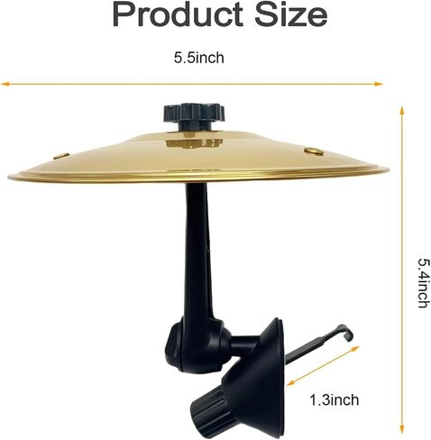 Cy Cymbal ، تنفيس الهواء الصنجي ، رمز السيارة Drum Air Vation ، Crash Dash Board Drum Symbol ، Mini Mini Crash Cymbal for Car Vent (Gold) in Kuwait