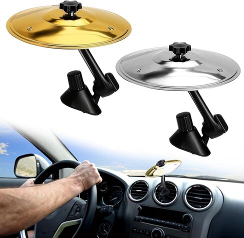 Cy Cymbal ، تنفيس الهواء الصنجي ، رمز السيارة Drum Air Vation ، Crash Dash Board Drum Symbol ، Mini Mini Crash Cymbal for Car Vent (Gold) in Kuwait