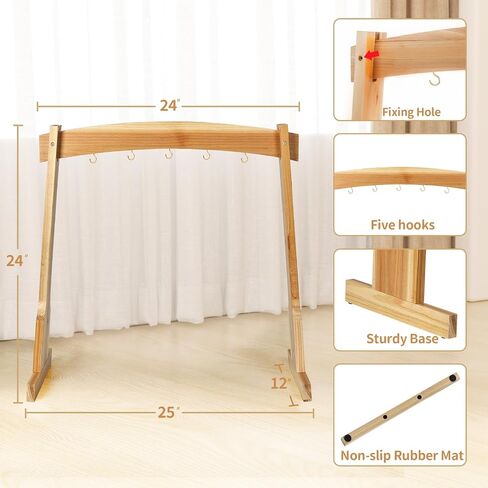 14" Gong Stands, Wind Chimes Wood Stand with Base for 1 Gong or 4 Chimes, Light & Portable Multipurpose Stand, Easy Assembly for Sound Healing, Meditation, Yoga in Saudi Arabia