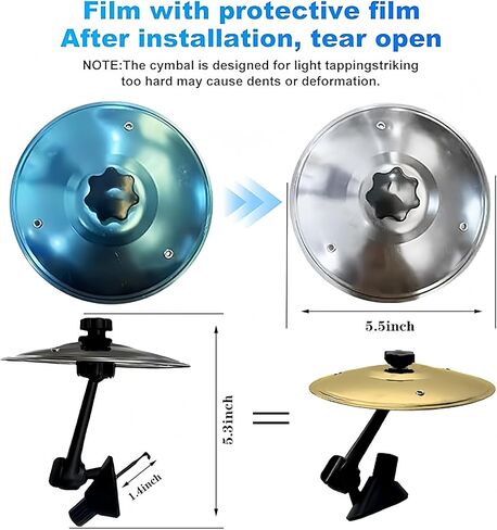 Cy Cymbal ، تنفيس الهواء الصنجي ، الصنج Mini Mini Crash for Car Vent ، مناسب لجميع أنواع المركبات (الذهب) 2025 in Saudi Arabia