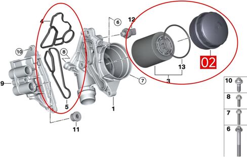 AMCC Aluminum Engine Oil Filter Replacement Kit&Reinforced Gasket&Oil Filter Housing Cap&Oil Filter（7Pcs kits） Compatible with BMW N20 N52 N54 N55 F10 F25 325xi 330i 530i 740iX5 Replaces: 11427525334 in Saudi Arabia
