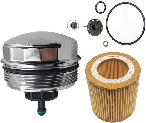 AMCC Aluminum Engine Oil Filter Replacement Kit&Reinforced Gasket&Oil Filter Housing Cap&Oil Filter（7Pcs kits） Compatible with BMW N20 N52 N54 N55 F10 F25 325xi 330i 530i 740iX5 Replaces: 11427525334 in Saudi Arabia
