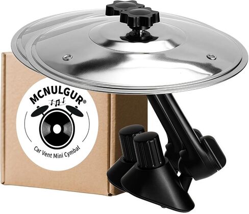 2 Pack Car Cymbal Air Vent Mounted – Mini Drum Crash Cymbal for Endless Rhythmic Fun on the Road Music Lover Gift (Silver, 14 cm Dia.) in Kuwait