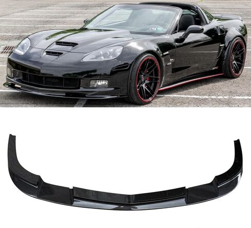 Front Bumper Lip Glossy Black 3Pcs for 2005-2013 Chevy Corvette C6 Base Models Front Bumper Lip Splitter in Kuwait