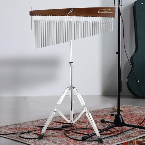 EASTROCK 36 Note Chimes Slant Style Musical Instruments Percussion Instrument European Ash Single-row Chime Bar Chimes Percussion Height-Adjustable Stand Gold in Saudi Arabia