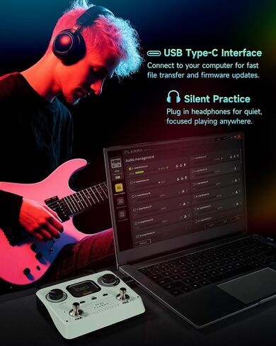 FLAMMA FF20 Looper Pedal Drum Machine, Drum Looper Guitar Pedal with Screen, 300 Min Recording, 220 Drum Grooves, 100 Loop Slots, Time Stretch, Auto Record, USB & Headphone Out, for Guitar and Bass in Kuwait