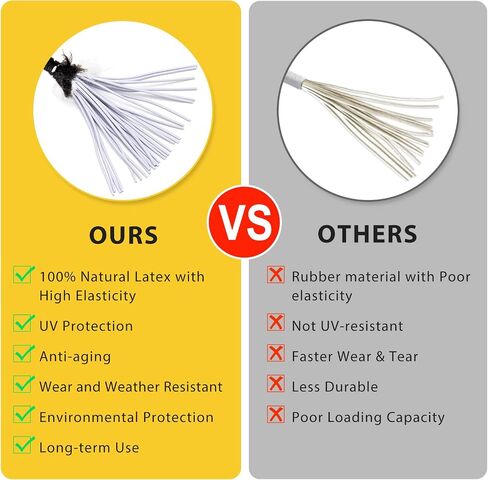 Tarp Bungee Cords with Balls 10 Inch, 50 PCS Ball Bungee Cords Heavy Duty Tarp Bungee Balls Tie Downs for Camping,Shelter,Cargo,Projector Screen,Tent Poles with UV Resistant in Kuwait