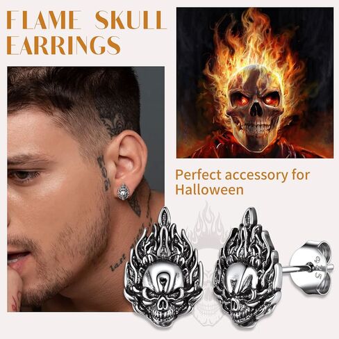 Suplight 925 Sterling Silver Punk Rock أقراط للرجال in Kuwait